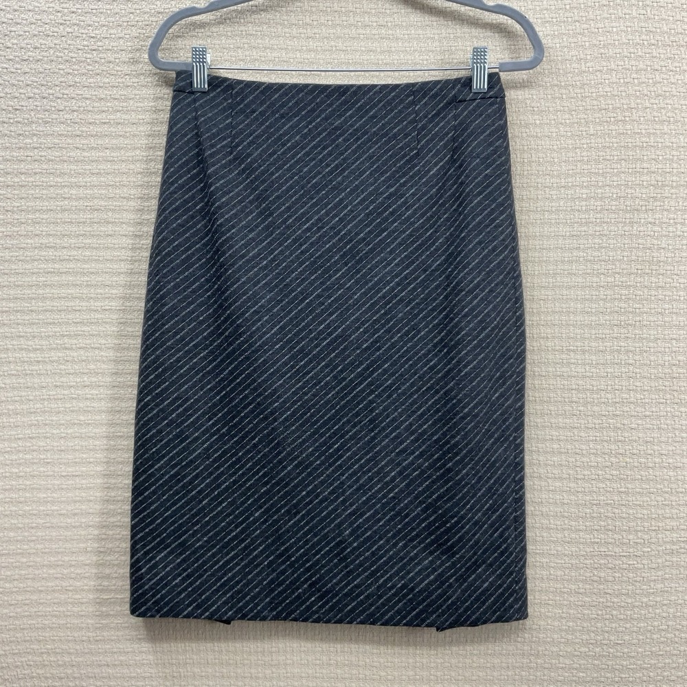 MM. Lafleur Wool‎ Blend Pencil Career Business Skirt Striped Gray Womens Size 8